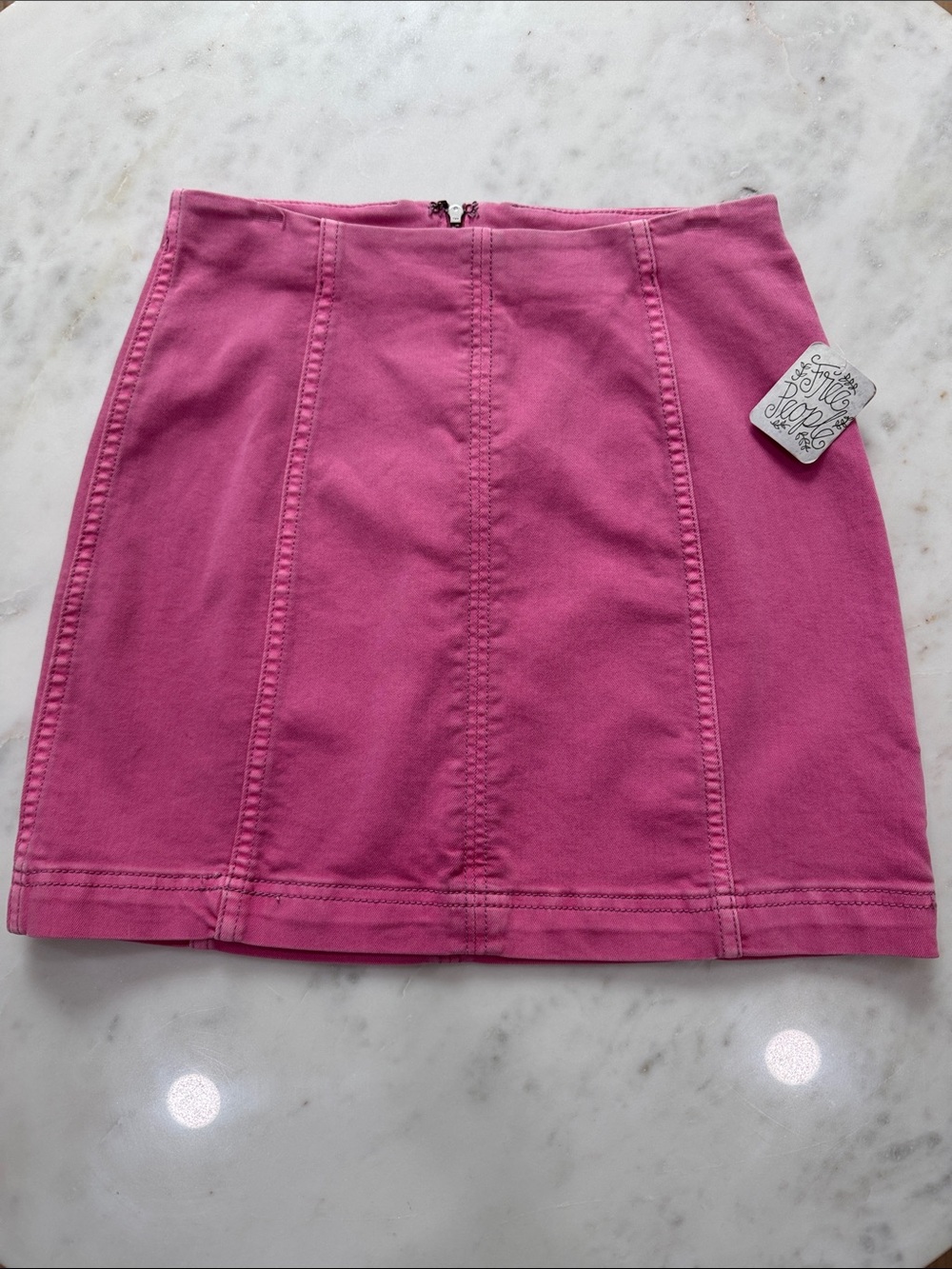 Free People Pink Panel Seam Mini Skirt